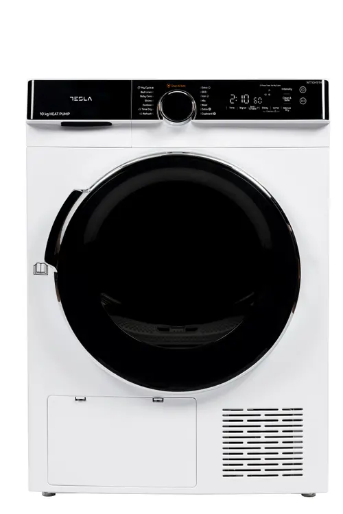 Uscator de rufe Tesla WT10H91M, 10kg, Pompa de caldura, Clasa C, Inverter, Antisifonare, Delay start (Alb)
