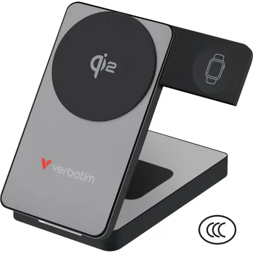 Acumulator extern Verbatim Charge ‘n’ Go, 10.000mAh, compatibil MagSafe, USB-C fast charging, 30 W (Gri)