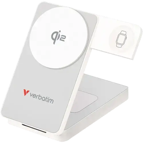 Acumulator extern Verbatim Charge ‘n’ Go, 10.000mAh, compatibil MagSafe, USB-C fast charging, 30 W (Alb)