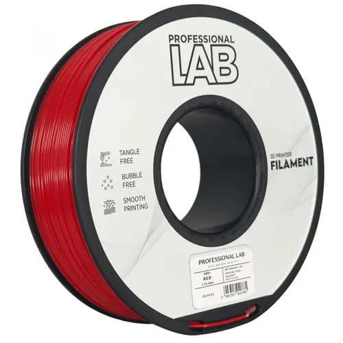 Filament 3D Proffesional Lab, Diamentru 1.75mm, Greutate: 1KG, Culoare: Rosu, Material: ABS+, Temperatura: 220-250c