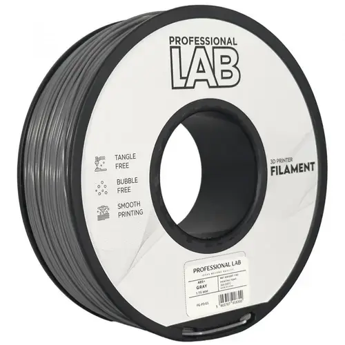 Filament 3D Proffesional Lab, Diamentru 1.75mm, Greutate: 1KG, Culoare: Gri, Material: ABS+, Temperatura: 220-250c