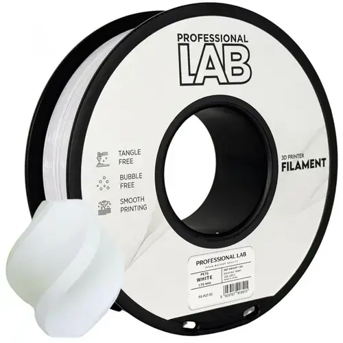 Filament 3D Proffesional Lab, Diamentru 1.75mm, Greutate: 1KG, Culoare: Alb, Material: PETG, Temperatura: 220-240c