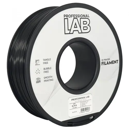 Filament 3D Proffesional Lab, Diamentru 1.75mm, Greutate: 1KG, Culoare: Negru, Material: ABS+, Temperatura: 220-250c