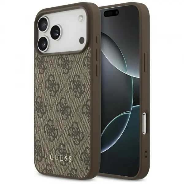 Husa pentru Apple iPhone 17 Pro Max, Guess, 4G Classic, Maro