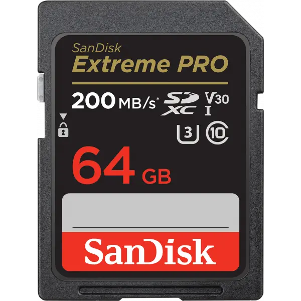 Card Memorie SDXC SanDisk Extreme Pro, 64Gb, Clasa 10 / UHS-1 U3 SDSDXXU-064G-GN4IN