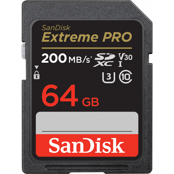 Card Memorie SDXC SanDisk Extreme Pro, 64Gb, Clasa 10 / UHS-1 U3 SDSDXXU-064G-GN4IN