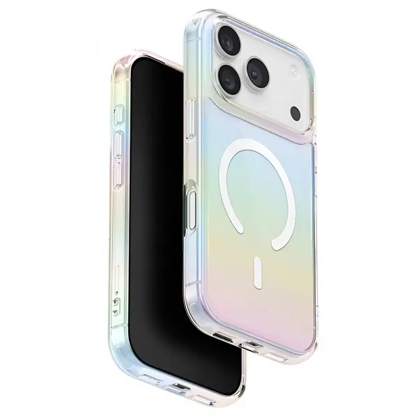 Husa MagSafe pentru Apple iPhone 17 Pro Max, UNIQ, Iridescia MagClick, Multicolor
