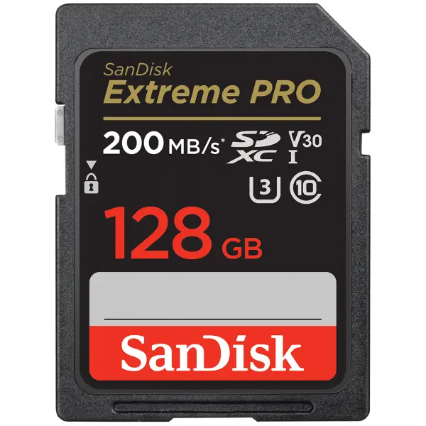 Card Memorie SDXC SanDisk Extreme Pro, 128Gb, Clasa 10 / UHS-1 U3 SDSDXXD-128G-GN4IN