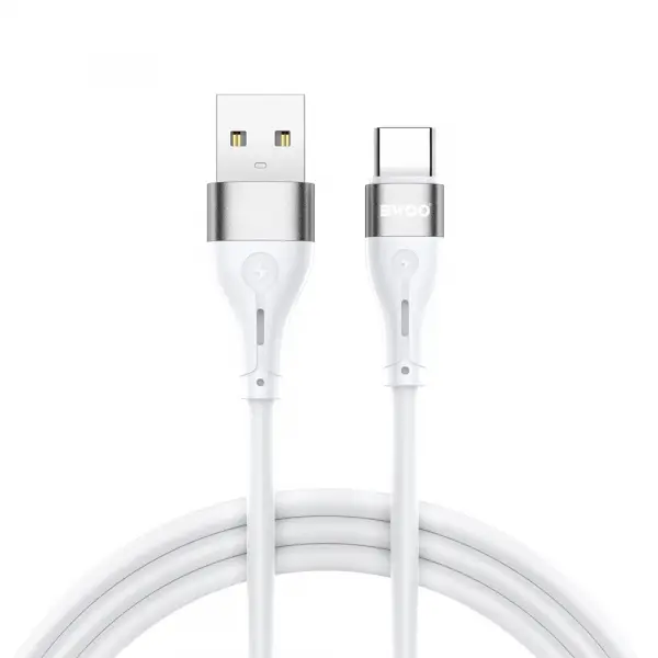 Cablu Date si Incarcare USB-A - USB-C BWOO X280C, 18W, 1m, Alb