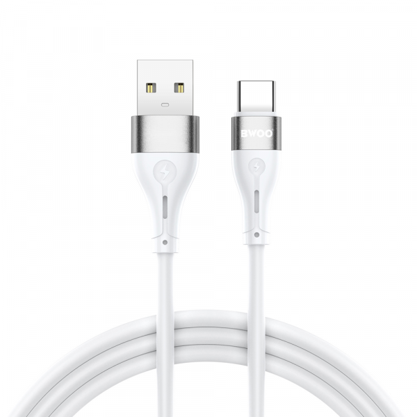 Cablu Date si Incarcare USB-A - USB-C BWOO X280C, 18W, 1m, Alb