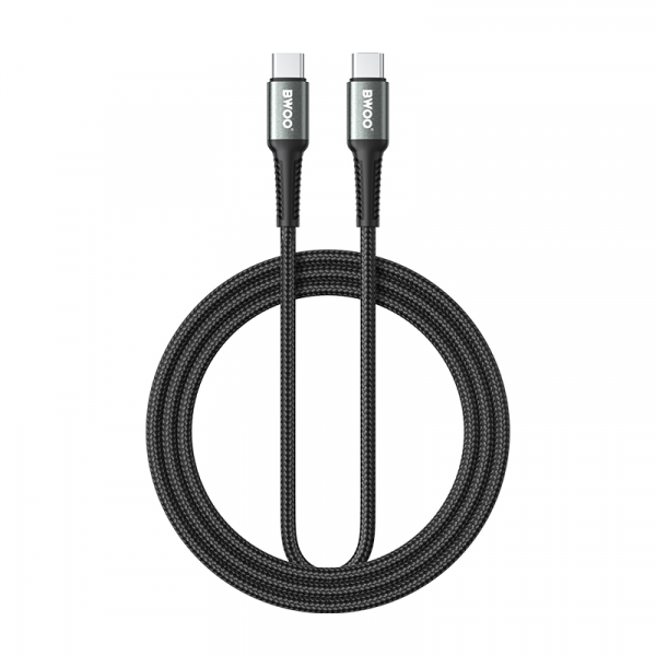 Cablu Date si Incarcare USB-C - USB-C BWOO BO-X288C-C, 60W, 1m, Negru