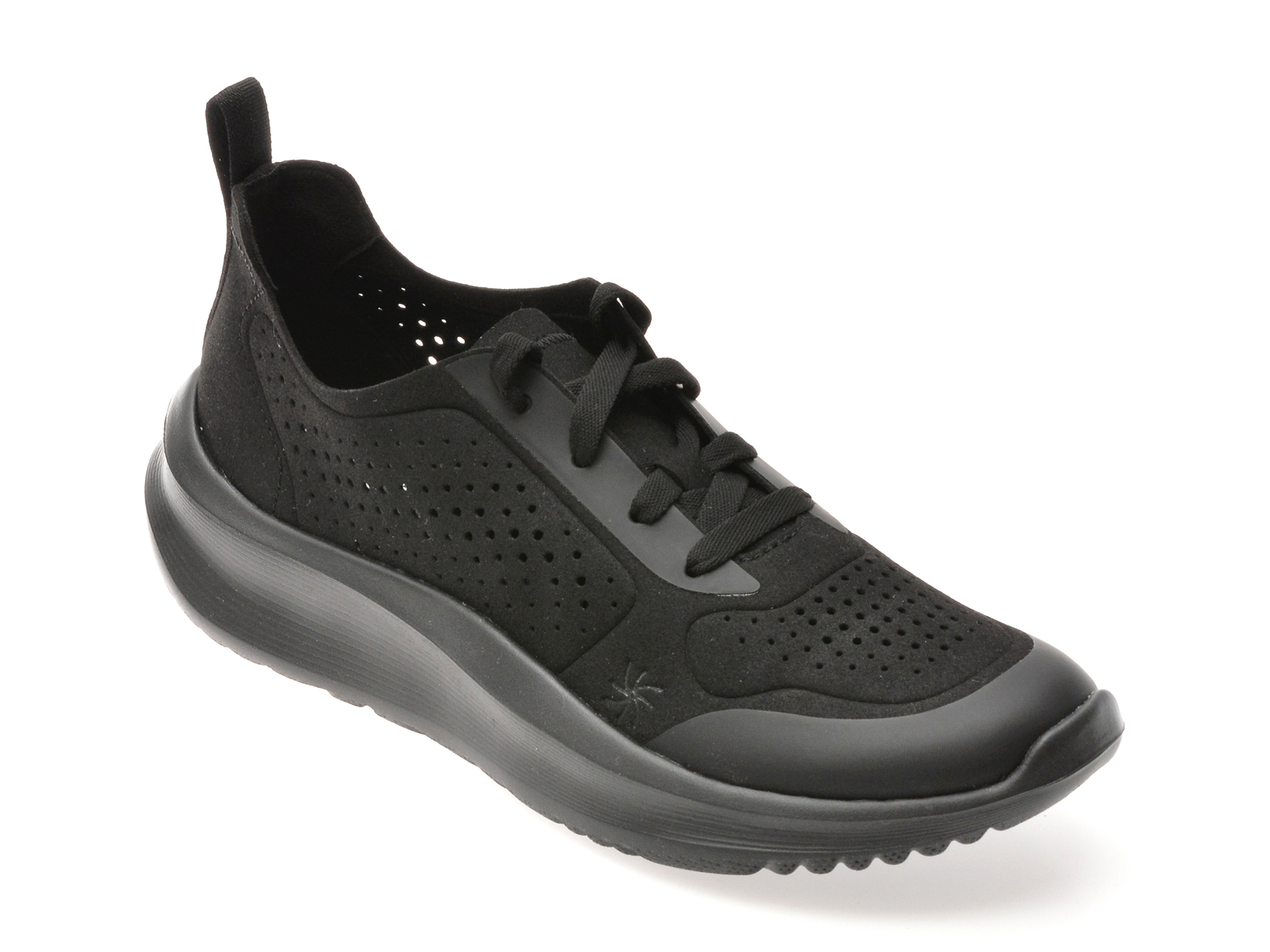 Pantofi sport CLARKS negri, SOLEVANA TIE, din material textil