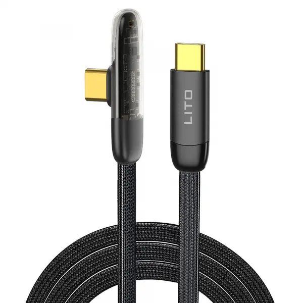 Cablu Date si Incarcare USB-C - USB-C Lito LD11CC, 60W, 1m, Negru