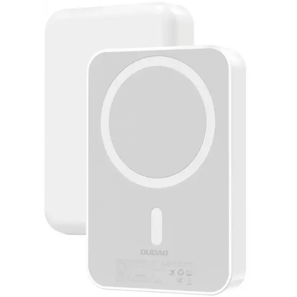 Baterie Externa Wireless Dudao K26, 10000mAh, 20W, PD + FQI, 1 x QI - 1 x USB-C, Alba