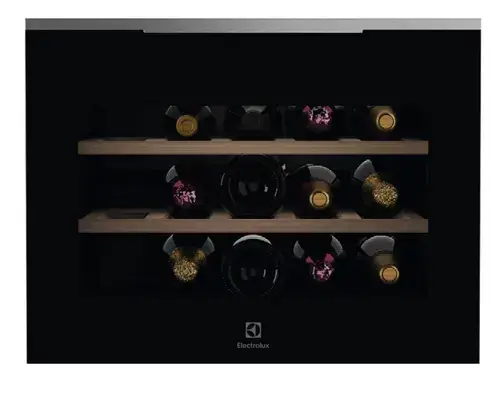 Racitor de vinuri incorporabil Electrolux Seria 900 PRO KBW6X, 49 litri, 15 sticle, 2 rafturi lemn, Control electronic, Clasa F (Inox antiamprenta)