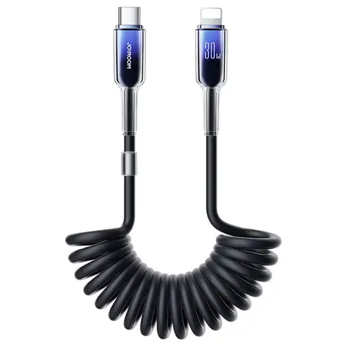 Cablu Date/Incarcare Joyroom S-A43 Crystal, USB-C - Lightning, 30W, 1.5m (Negru)