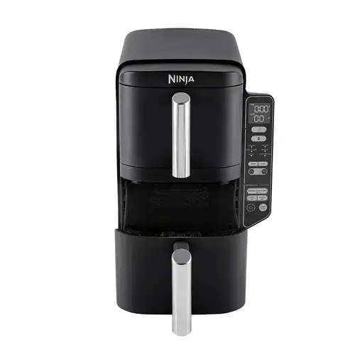 Friteuza cu aer cald Ninja DoubleStack SL300EU, 7.6 l, 2470 W, 2 placi cu invelis ceramic, 6 programe (Negru)