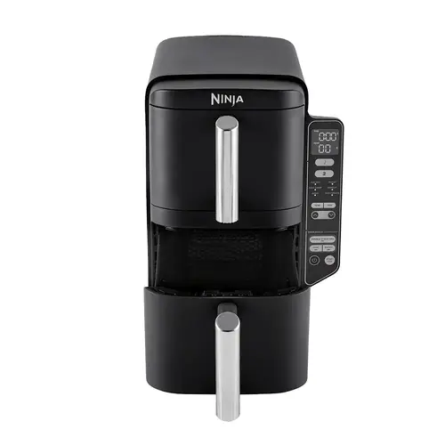 Friteuza cu aer cald Ninja DoubleStack SL300EU, 7.6 l, 2470 W, 2 placi cu invelis ceramic, 6 programe (Negru)