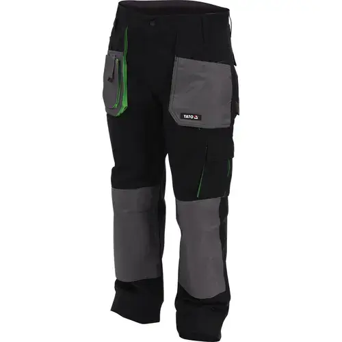 Pantaloni de munca Yato, Bumbac, S, Negru/Gri