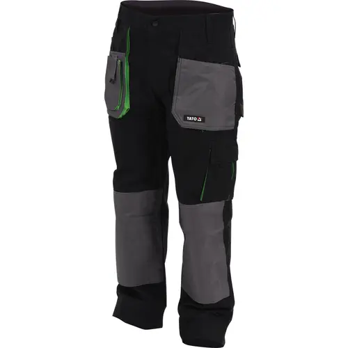 Pantaloni de munca Yato, Bumbac, S, Negru/Gri