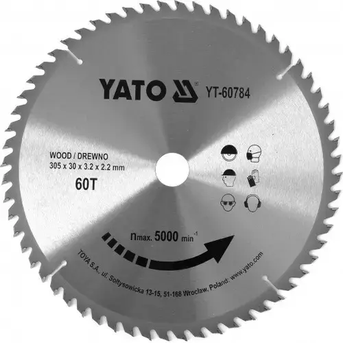 Disc circular pentru lemn Yato YT-60784, 305X60TX30mm