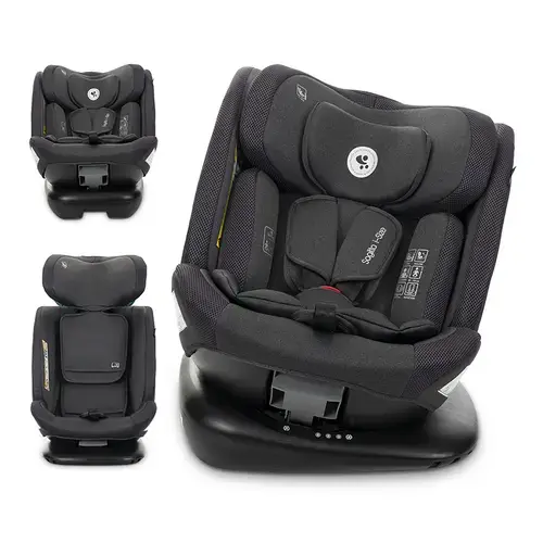 Scaun auto pentru copii Lorelli Sagitta, i-Size, rotativ 360, protectie laterala SPS, spatar reglabil, 0-12 ani, 40-150 cm, SPS, Negru