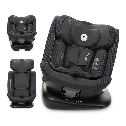 Scaun auto pentru copii Lorelli Sagitta, i-Size, rotativ 360, protectie laterala SPS, spatar reglabil, 0-12 ani, 40-150 cm, SPS, Negru