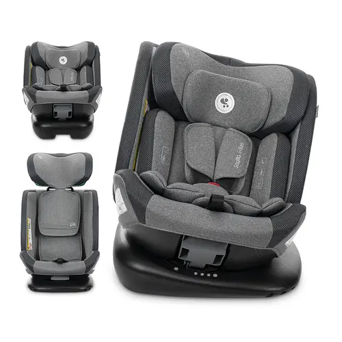 Scaun auto pentru copii Lorelli Sagitta, i-Size, rotativ 360, protectie laterala SPS, spatar reglabil, 0-12 ani, 40-150 cm, SPS, Gri
