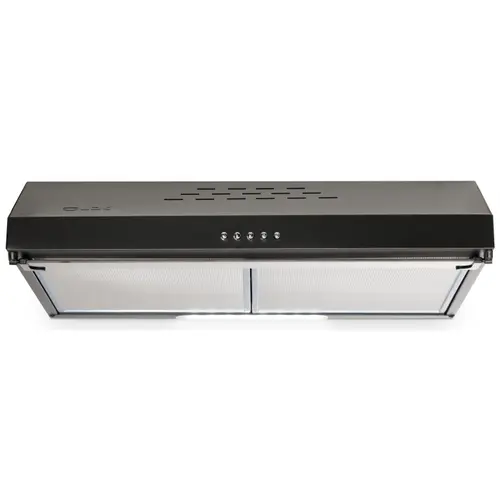 Hota decorativa LDK Classico 60 CUBO 2M BK, Putere de absorbtie 450 m3/h, 3 trepte de putere, 2 motoare, Iluminare LED, Filtru aluminiu, 60 cm (Negru)