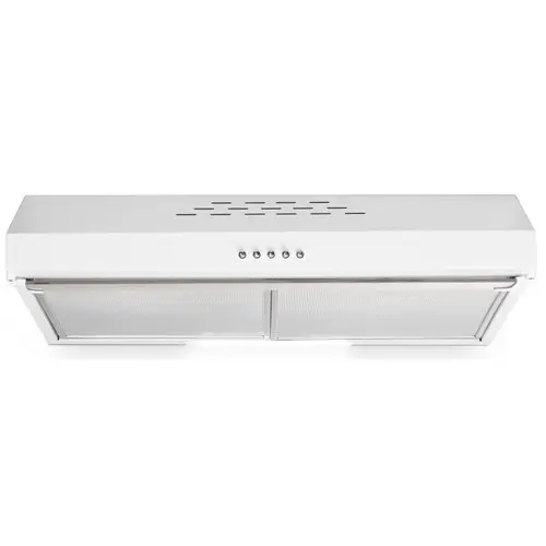 Hota decorativa LDK Classico 60 CUBO 2M W, Putere de absorbtie 450 m3/h, 3 trepte de putere, 2 motoare, Iluminare LED, Filtru aluminiu, 60 cm (Alb)