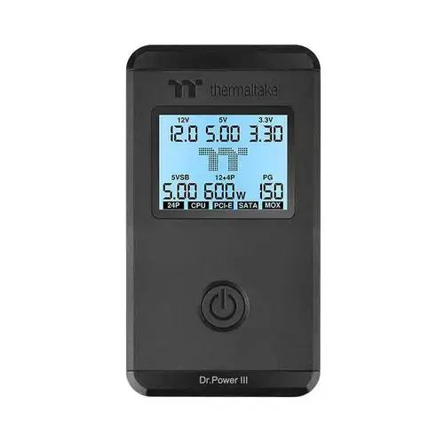 Tester de curent electric surse Thermaltake Dr. Power III AC-069-OO1NAN-A1, 12+4pin, PCIe Gen 5.1 (Negru)