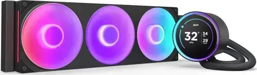 Cooler CPU AIO NZXT Kraken Elite 360 RGB, Racire cu lichid, F360 RGB Core Fan, 500-2400 RPM, FDB, Ecran IPS 2.72inch (Negru)