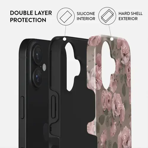 Husa Dual Layer Vintage Glamour Burga pentru iPhone 16 Plus, Multicolor