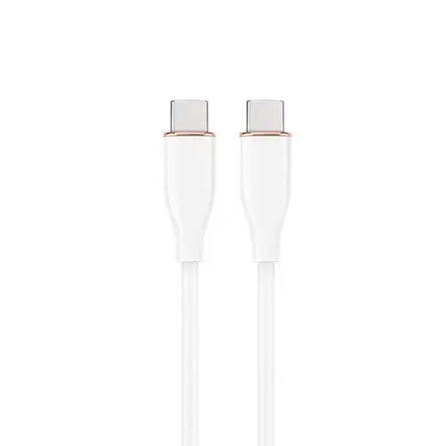 Cablu alimentare si date GEMBIRD CC-USB2S-CMCM-1.5M-W, USB 2.0 Type-C (T) la USB 2.0 Type-C (T), 60W, 1.5m, protectie silicon, Alb