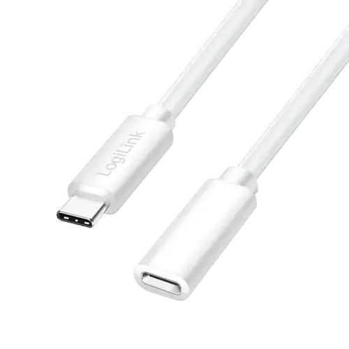 Cablu alimentare si date LOGILINK CU0221,  USB Type-C (T) la USB Type-C (M), 2m, PD 100W, 2 x ecranat, plastic, Alb