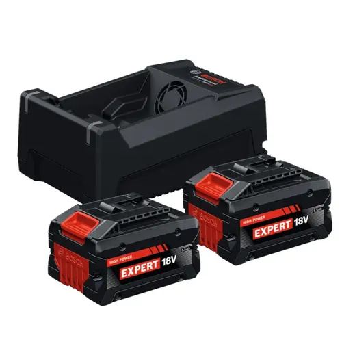Set 2 acumulatori si incarcator Bosch Professional EXPERT 1600A0373P, 2 x acumulatori EXBA18V-55 (5.5Ah), incarcator GAL12V/18V - 80