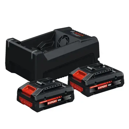 Set 2 acumulatori si incarcator Bosch Professional EXPERT 1600A0373J, 2 x acumulatori EXBA18V-40 (4Ah), incarcator GAL12V/18V-80