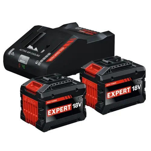 Set 2 acumulatori si incarcator Bosch Professional EXPERT 1600A0373Z, 2 x acumulatori EXBA18V-150 (15Ah), incarcator EXAL18V-160