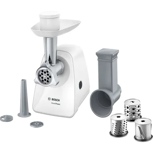 Masina de tocat Bosch MFW2514W, 1500W, 1,7 kg/min (Alb)