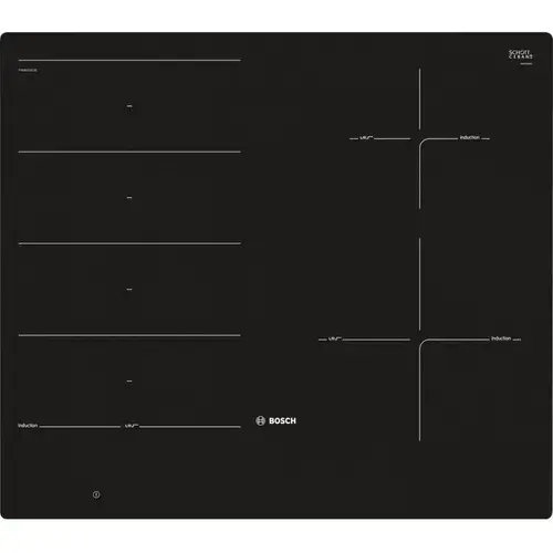 Plita cu inductie BOSCH PXE601DC1E, 4 arzatoare, 7400 W (Negru)