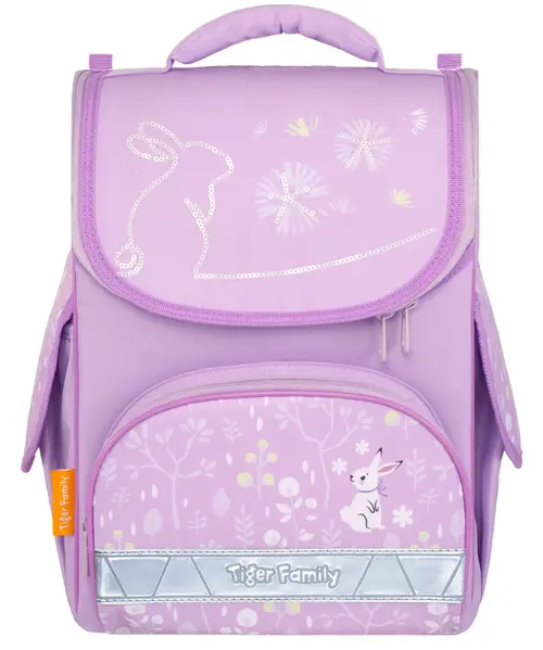Ghiozdan neechipat Tiger Nature Quest Lite, dimensiune 35 x 31 x 19 cm, motiv Lavender Forest
