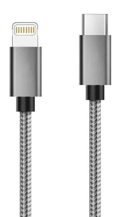 Cablu de date Lemontti LEMCTLMFIGR, Type-C - Lightning MFI, PD Quick Charge, 1.5 m (Gri)