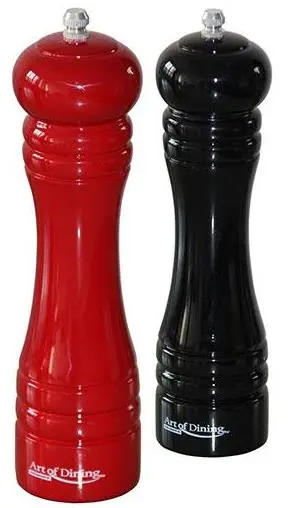 Set rasnite piper si sare Heinner HR-JMH2X20, 20cm (Negru-Rosu)