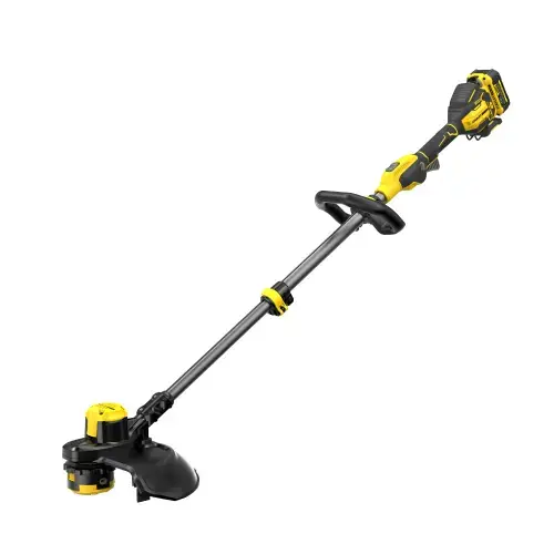 Trimmer pentru tuns gazon/iarba pe acumulator Stanley FatMax SFMCSTB933M, 18V V20, brushless, diametru taiere 33 cm, 2 viteze, sistem eliberare fir automat QUICKWIND, include: acumulator 18V 4.0 Ah + incarcator