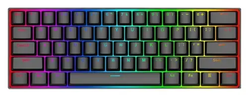 Tastatura gaming mecanica Redragon Dragonborn, iluminare RGB, switch-uri rosii (Negru)