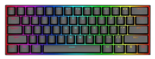 Tastatura gaming mecanica Redragon Dragonborn, iluminare RGB, switch-uri rosii (Negru)