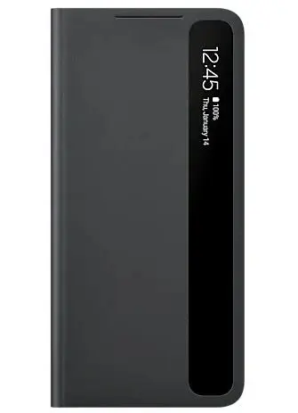 Husa Flip Cover Samsung EF-ZG990CBEGEE Clear View Cover pentru Samsung Galaxy S21 FE 5G (Gri)
