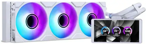 Cooler CPU PHANTEKS Glacier One 360M25, Racire cu lichid, Ecran IPS 6inch, 360mm, 3x M25G2 (Alb)