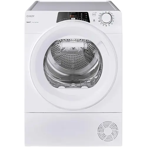 Uscator de rufe Candy Rapido RO EH9N2TE-S, Pompa de caldura, 9 kg, Clasa D, WiFi, Easy case, Senzor uscare, Antisifonare (Alb)