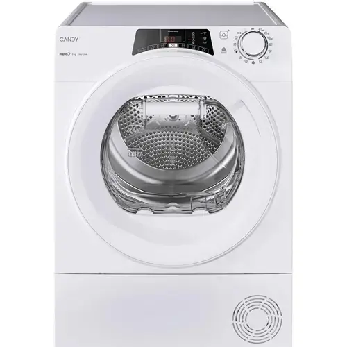 Uscator de rufe Candy Rapido RO EH8N2TE-S, Pompa de caldura, 8 kg, Clasa D, WiFi, Easy case, Senzor uscare, Antisifonare (Alb)